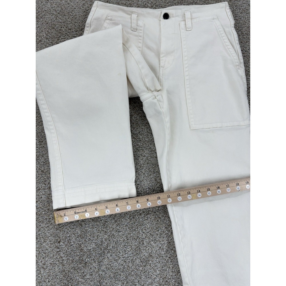 Everlane Straight Crop Utility Pant Womens 6 Bone White High Rise Organic Cotton - Picture 9 of 10